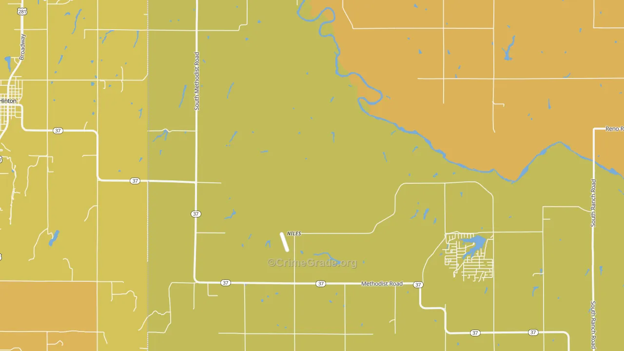 Niles, OK Map of Assault Rates