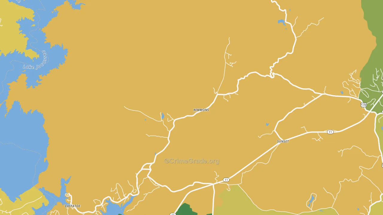 Nimmons, SC Map of Assault Rates
