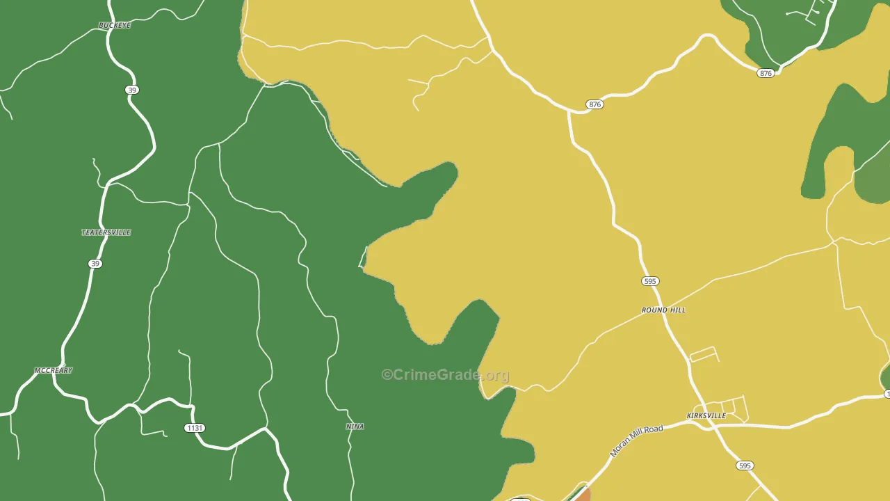 Nina, KY Map of Assault Rates