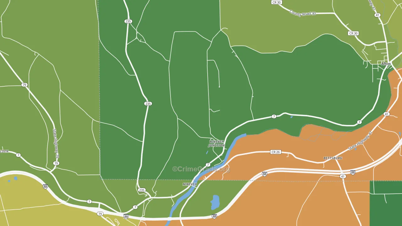 Nineveh Junction, NY Map of Assault Rates