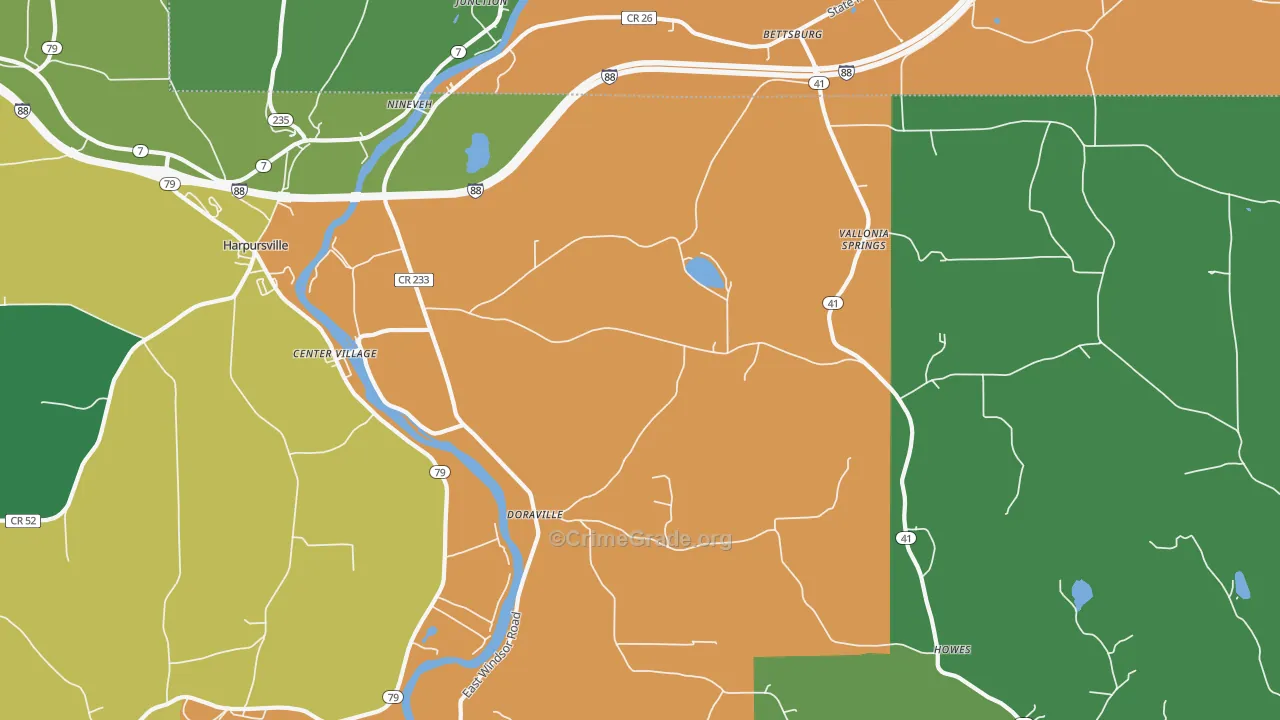 Nineveh, NY Map of Assault Rates