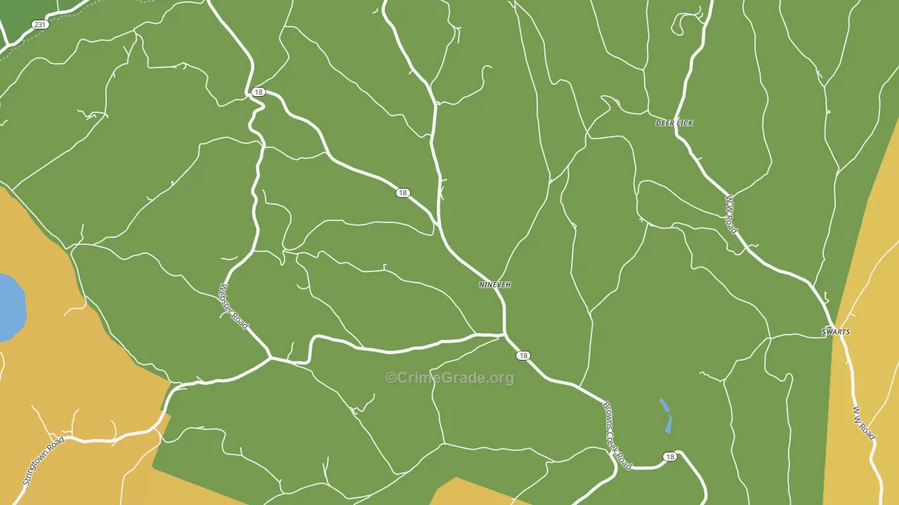 Nineveh, PA Map of Assault Rates