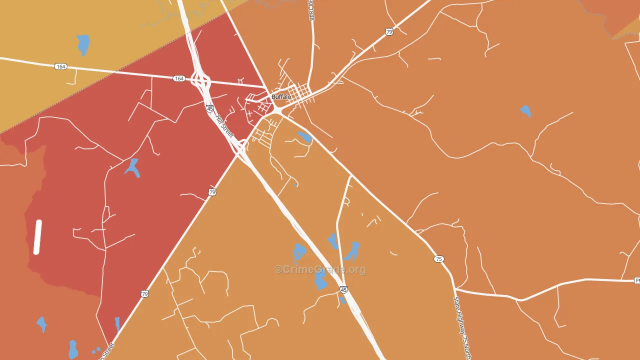 Nineveh, TX Map of Assault Rates