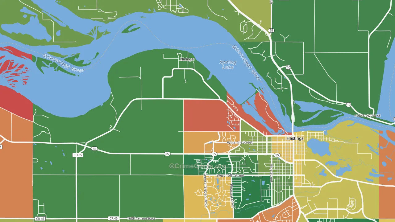 Nininger, MN Map of Assault Rates