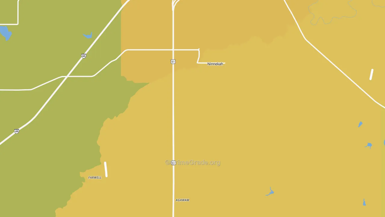 Ninnekah, OK Map of Assault Rates