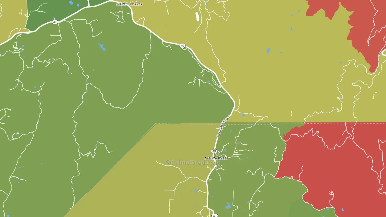 Nipinnawasee, CA Map of Assault Rates