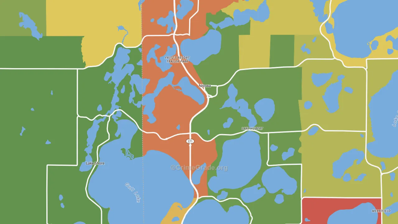 Nisswa, MN Map of Assault Rates