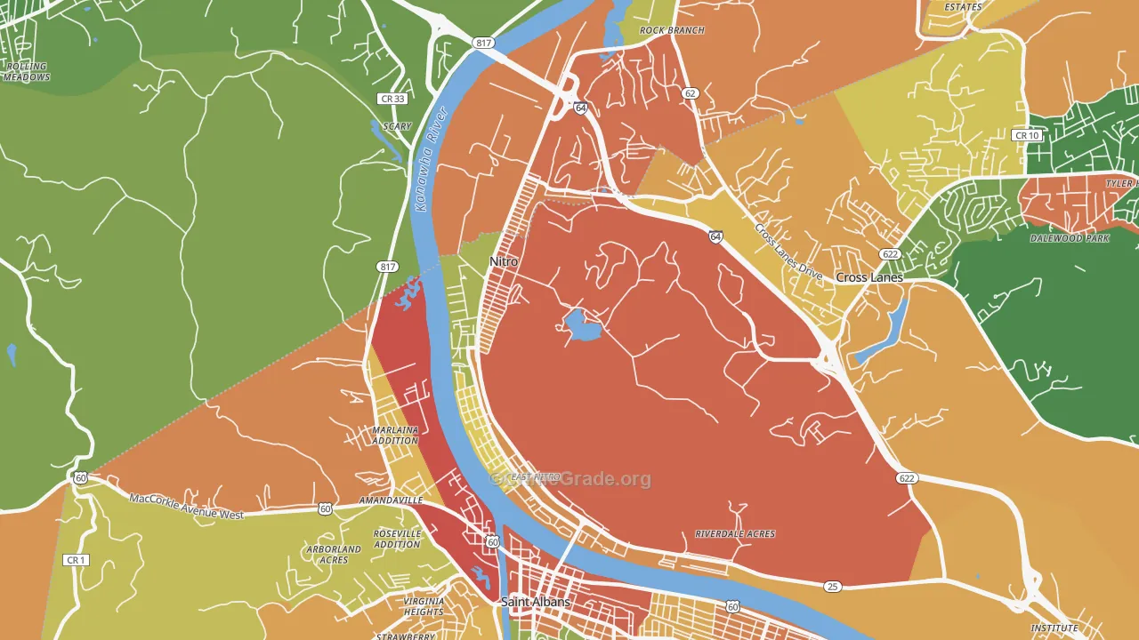 Nitro, WV Map of Assault Rates
