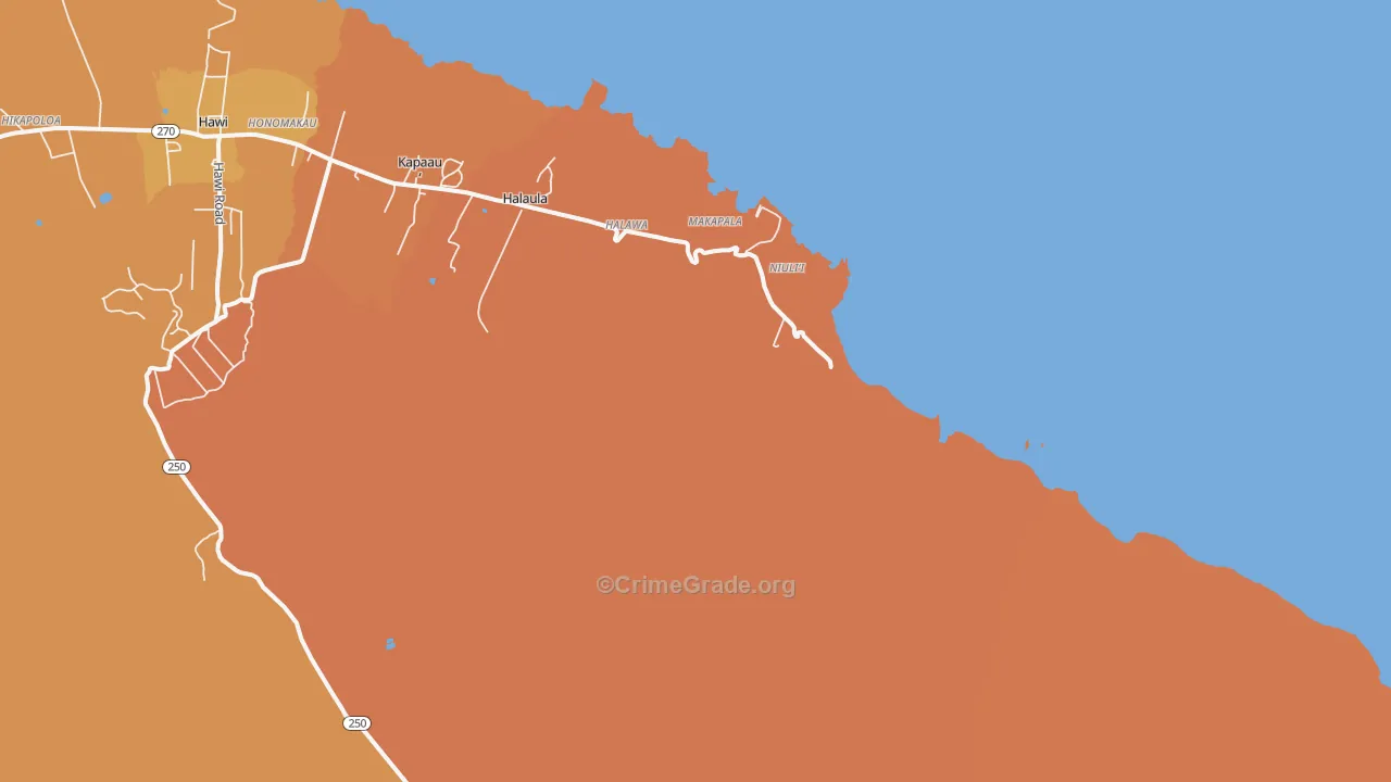 Niulii, HI Map of Assault Rates