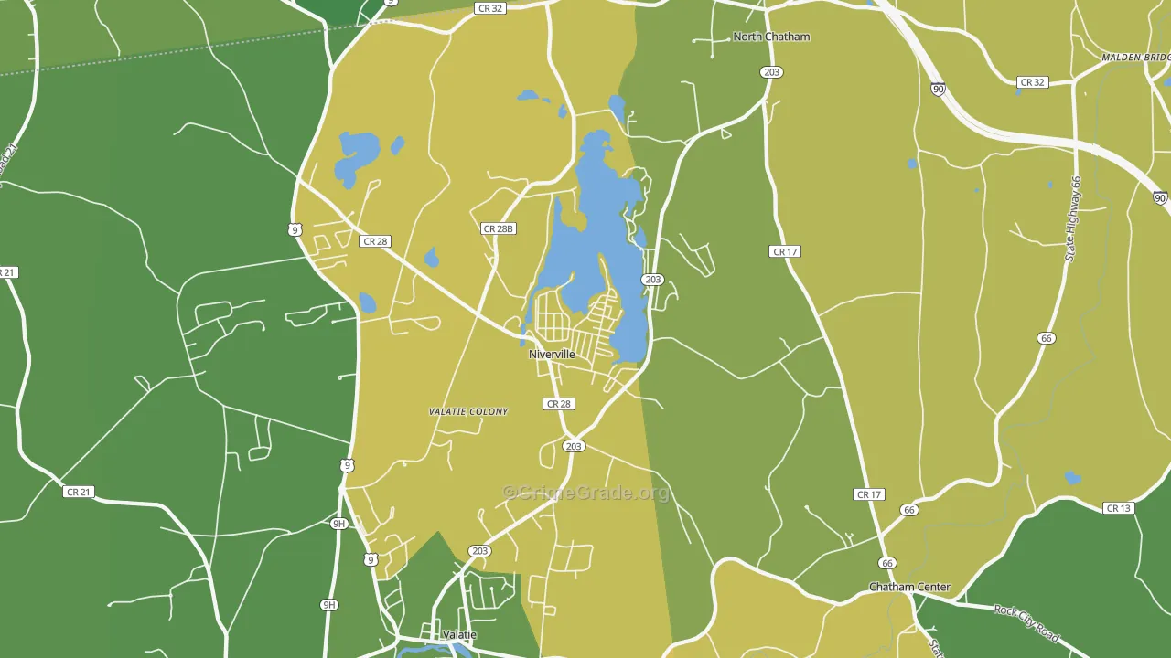 Niverville, NY Map of Assault Rates
