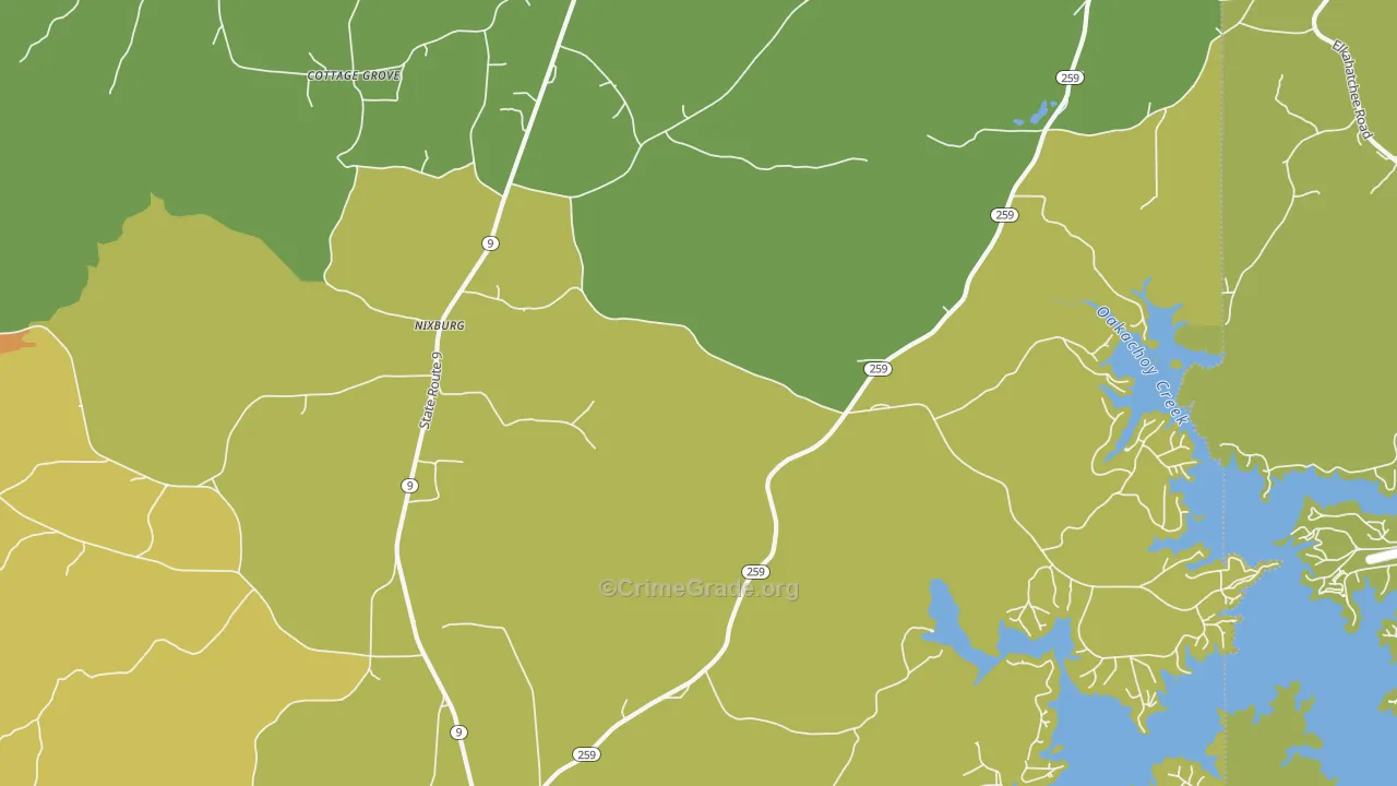 Nixburg, AL Map of Assault Rates