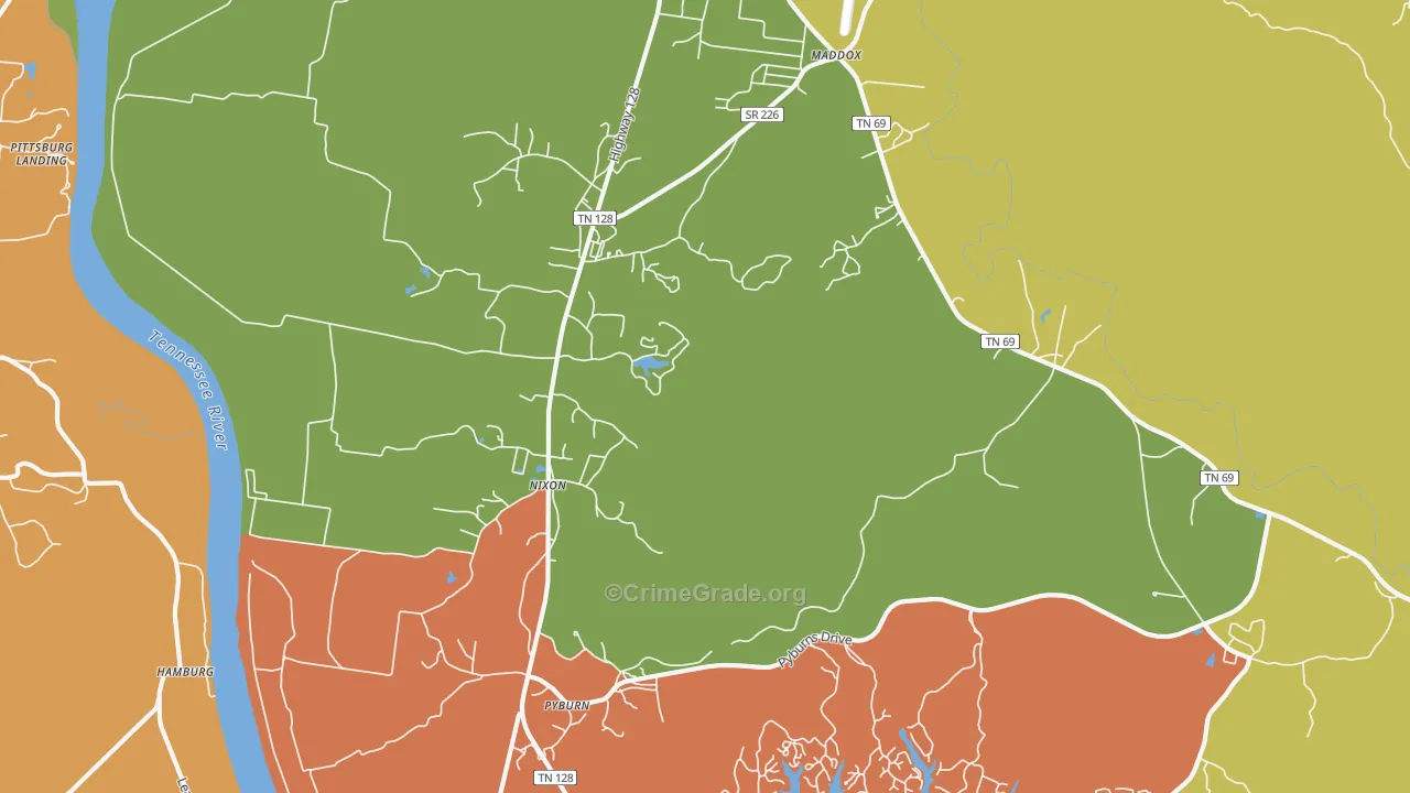 Nixon, TN Map of Assault Rates