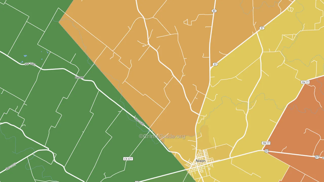 Nixon, TX Map of Assault Rates