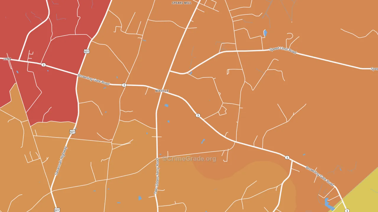 Nixville, SC Map of Assault Rates