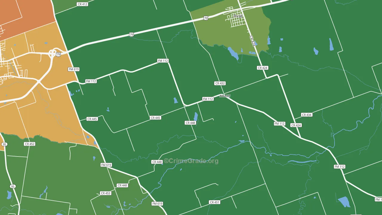 Noack, TX Map of Assault Rates