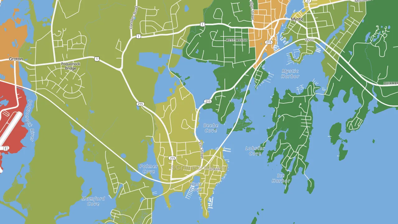 Noank, CT Map of Assault Rates