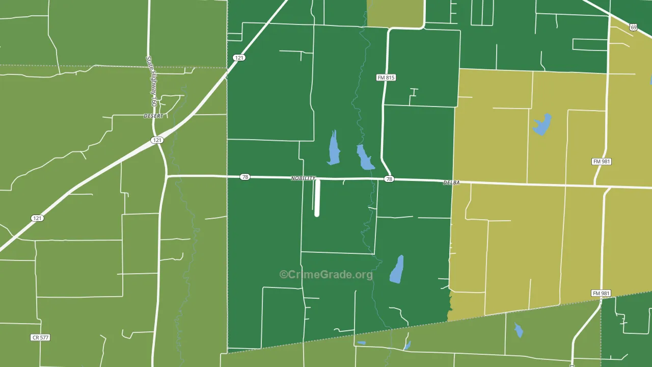 Nobility, TX Map of Assault Rates