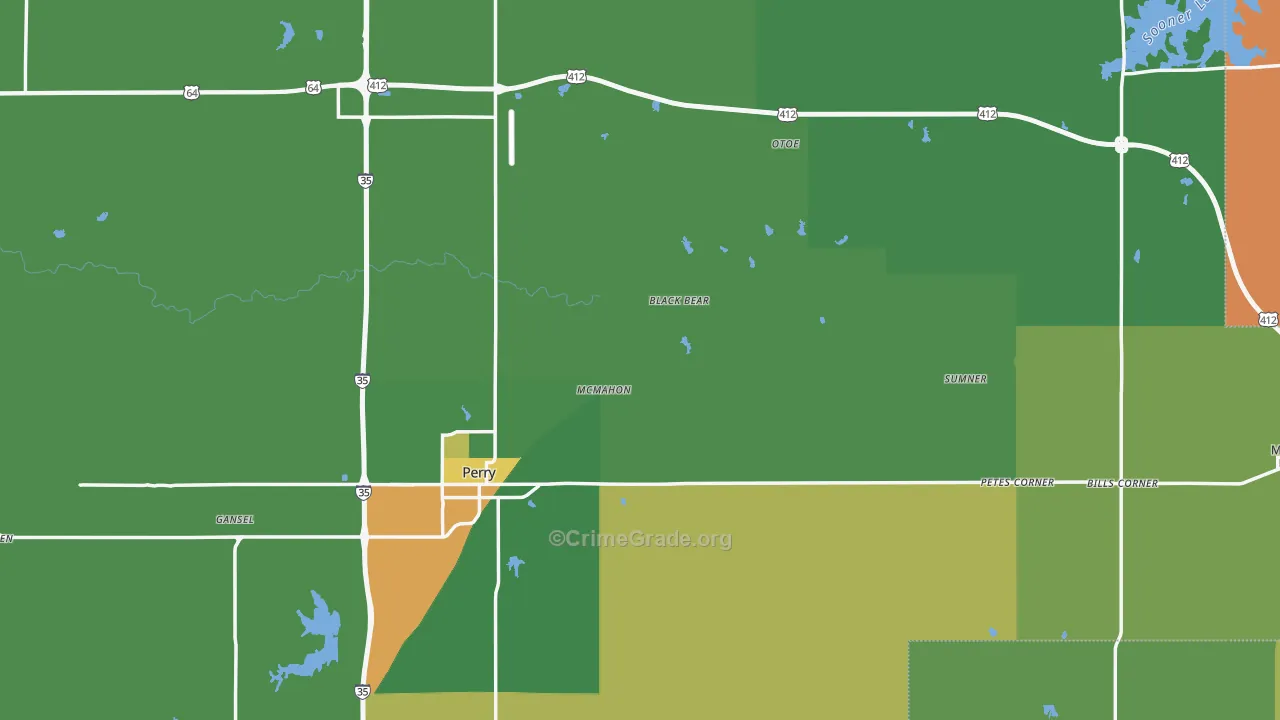 Noble County, OK Map of Assault Rates