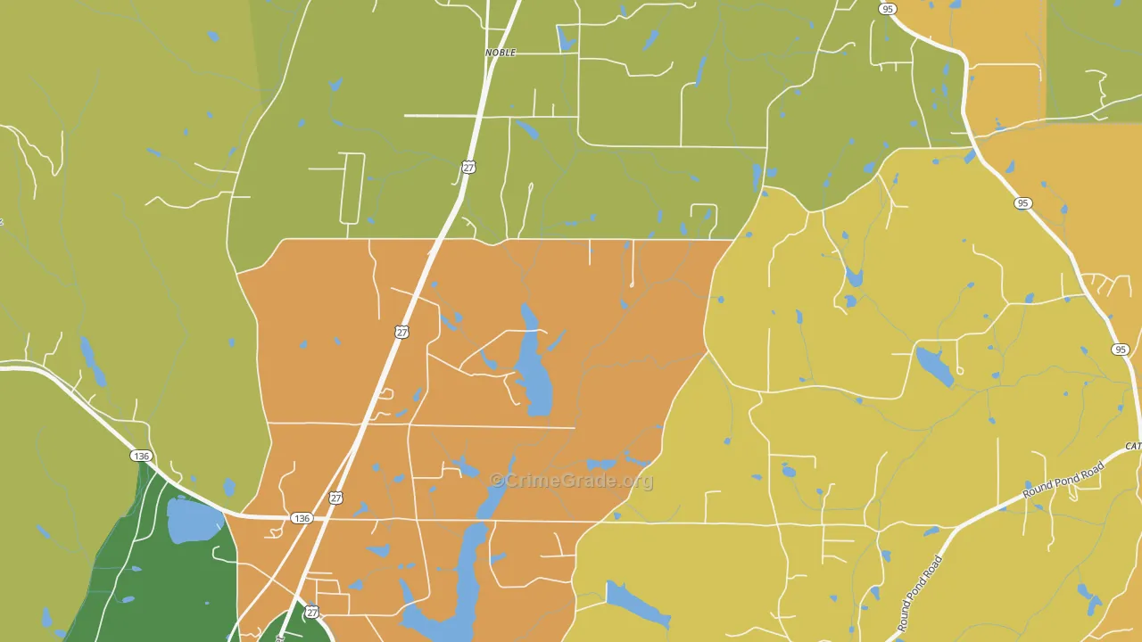 Noble, GA Map of Assault Rates