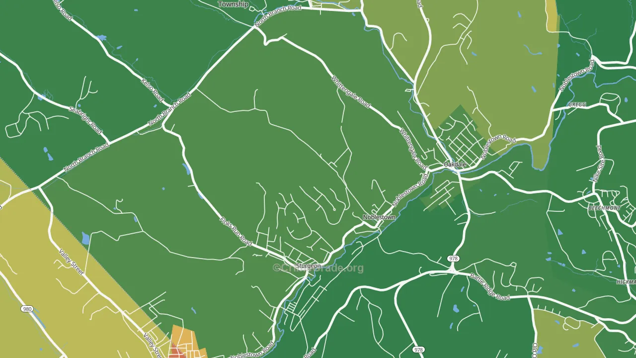 Noblestown, PA Map of Assault Rates