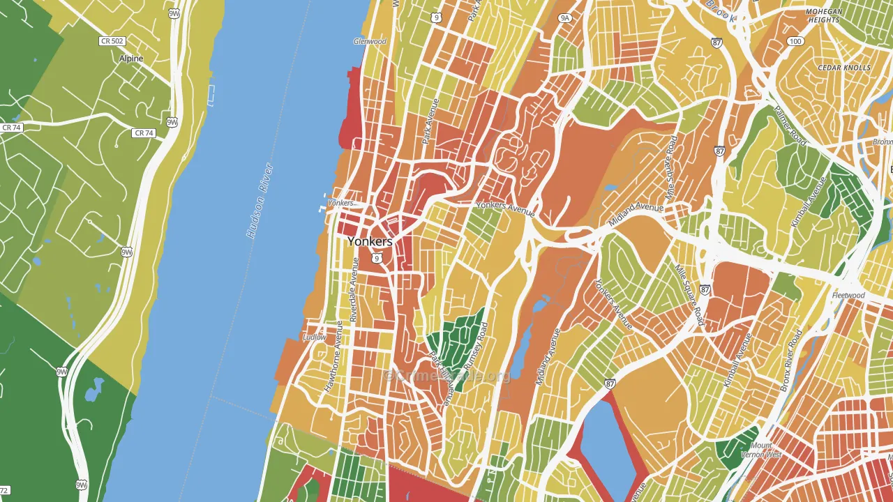 Nodine Hill, Yonkers, NY Map of Assault Rates