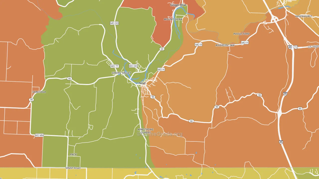 Noel, MO Map of Assault Rates