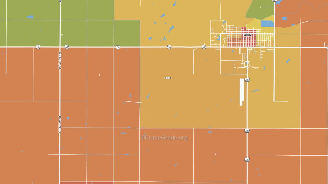 Noel, OK Map of Assault Rates