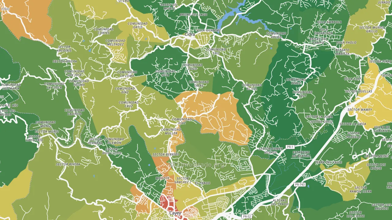 Nogueras, PR Map of Assault Rates