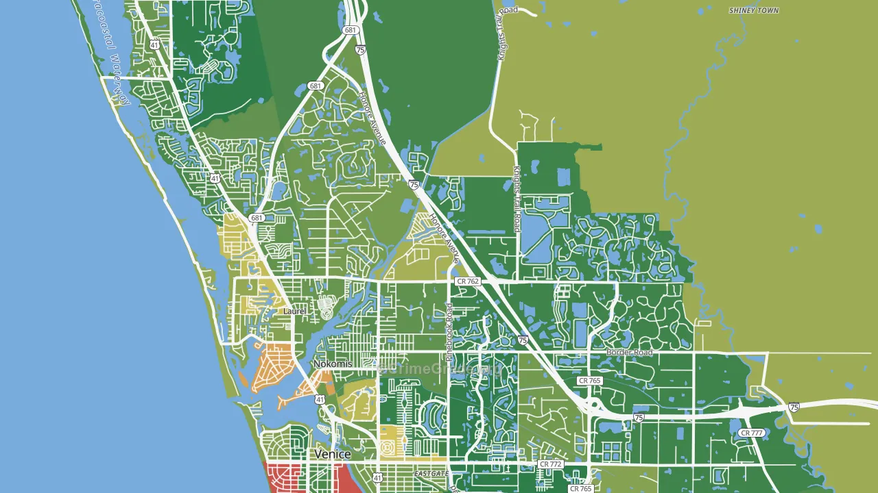 Nokomis, FL Map of Assault Rates
