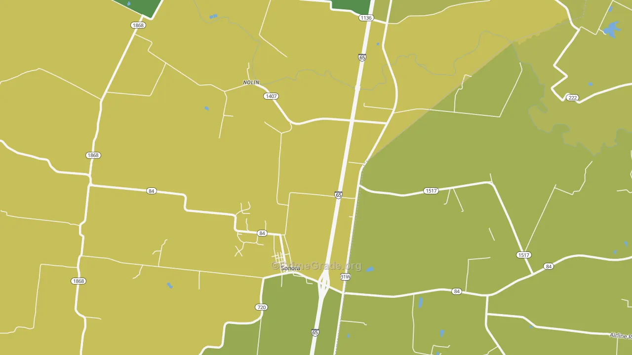 Nolin, KY Map of Assault Rates