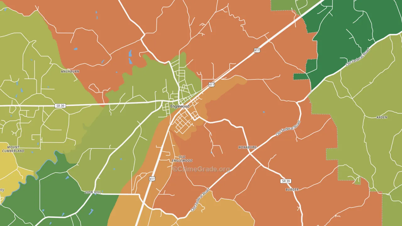 Nonaburg, TN Map of Assault Rates