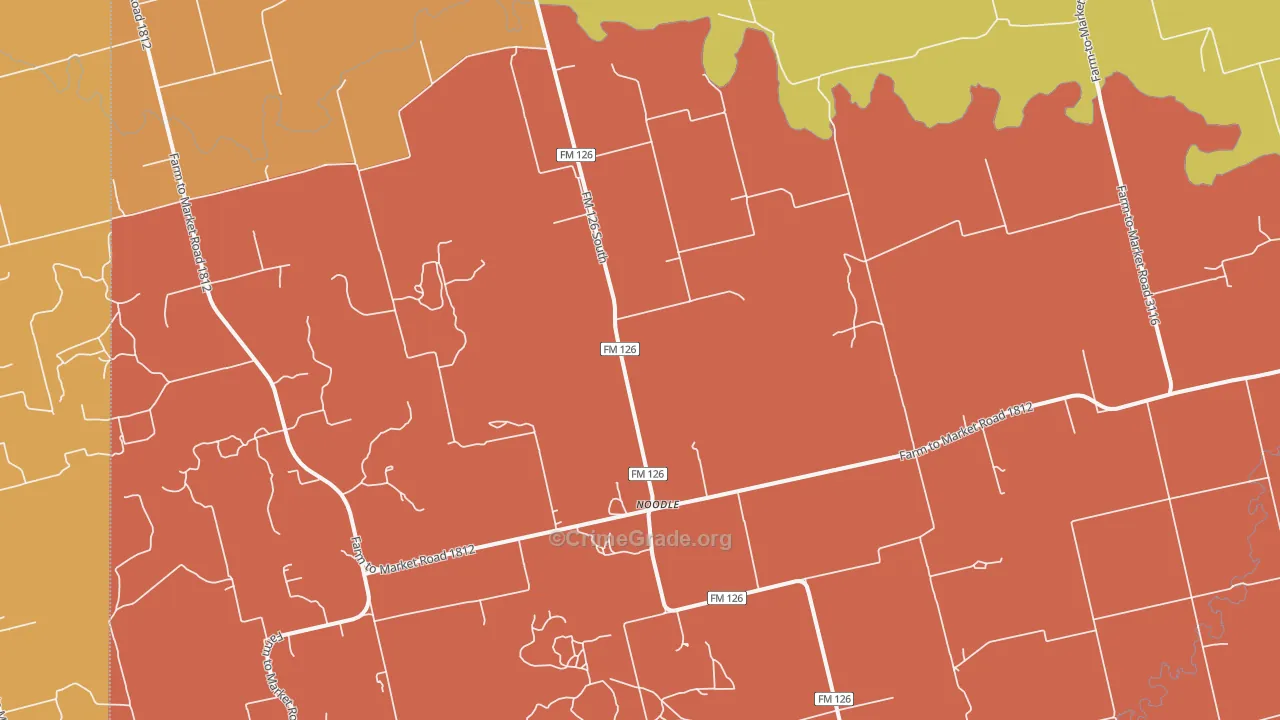 Noodle, TX Map of Assault Rates