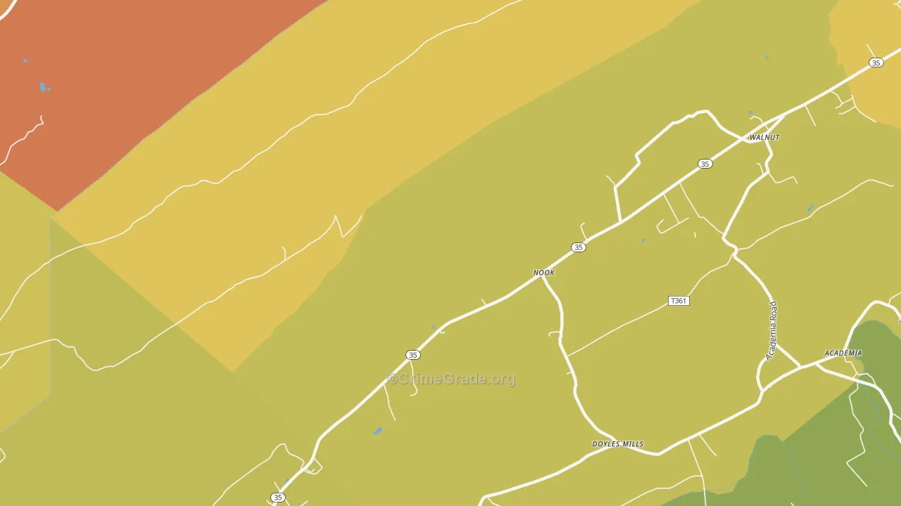 Nook, PA Map of Assault Rates