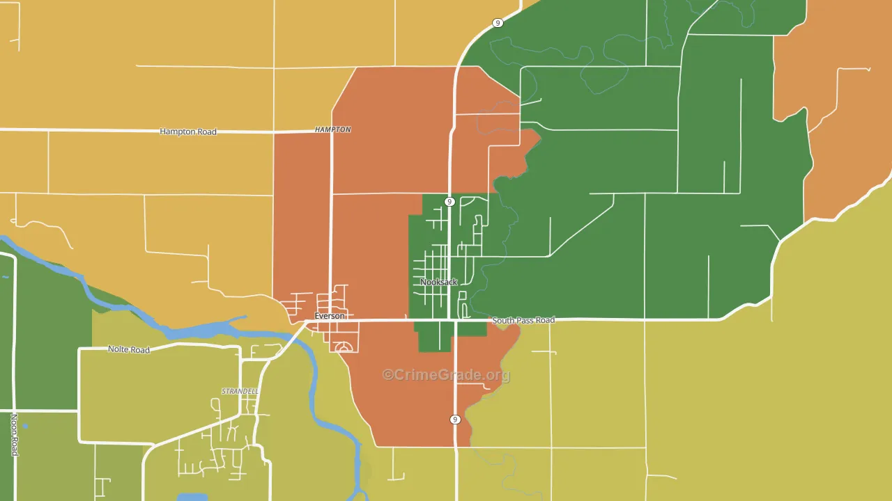 Nooksack, WA Map of Assault Rates