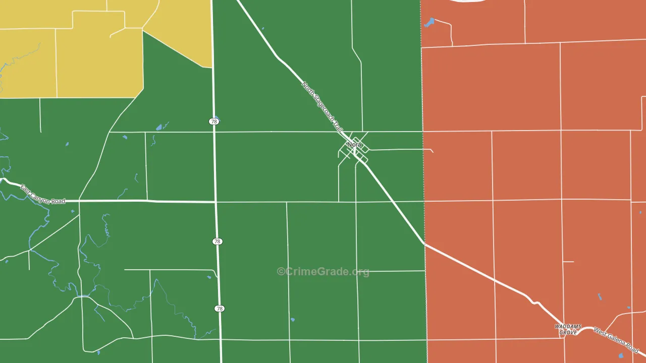 Nora, IL Map of Assault Rates
