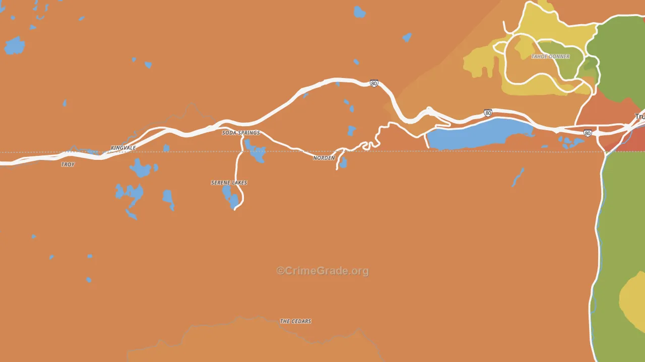 Norden, CA Map of Assault Rates