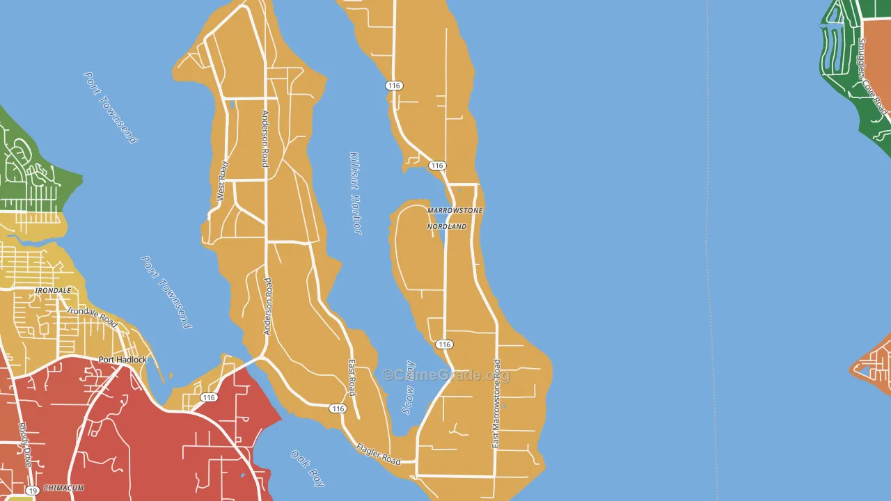 Nordland, WA Map of Assault Rates