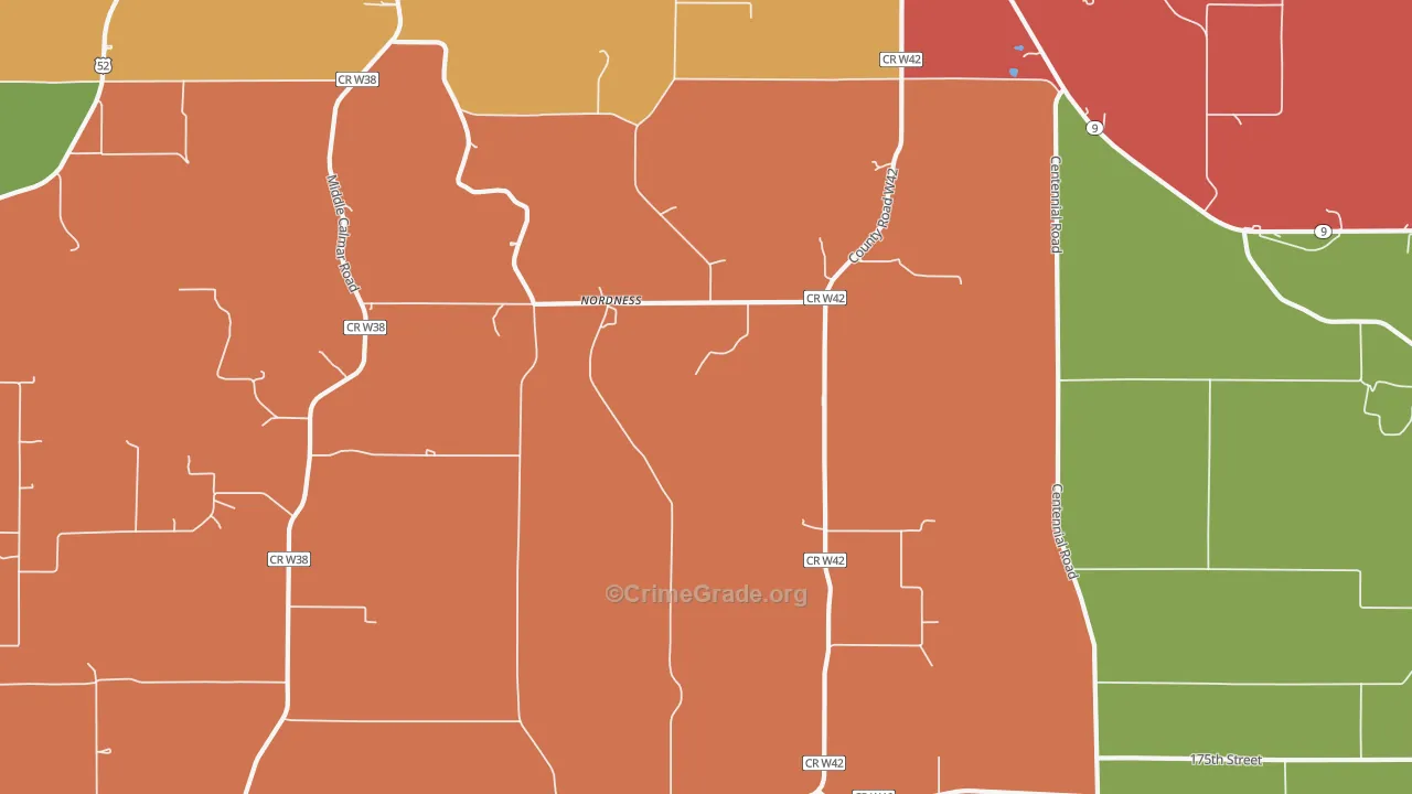Nordness, IA Map of Assault Rates