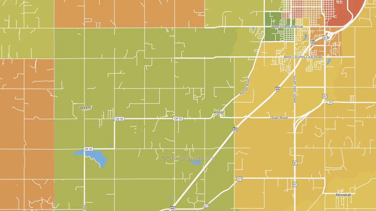 Norge, OK Map of Assault Rates