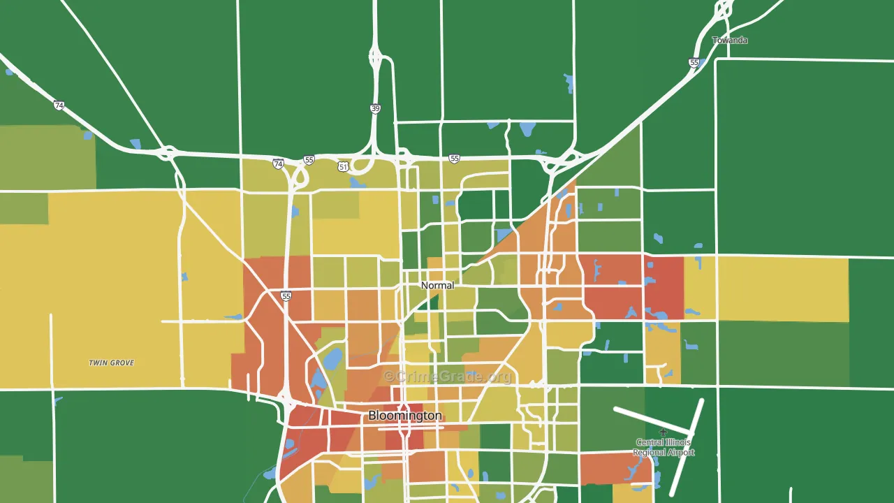 Normal, IL Map of Assault Rates
