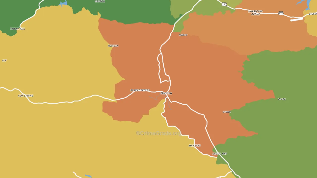 Norman, AR Map of Assault Rates