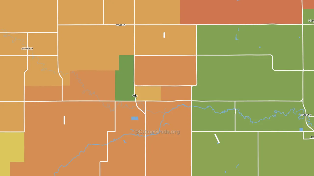 Norman County, MN Map of Assault Rates