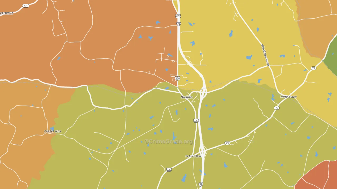 Norman, NC Map of Assault Rates