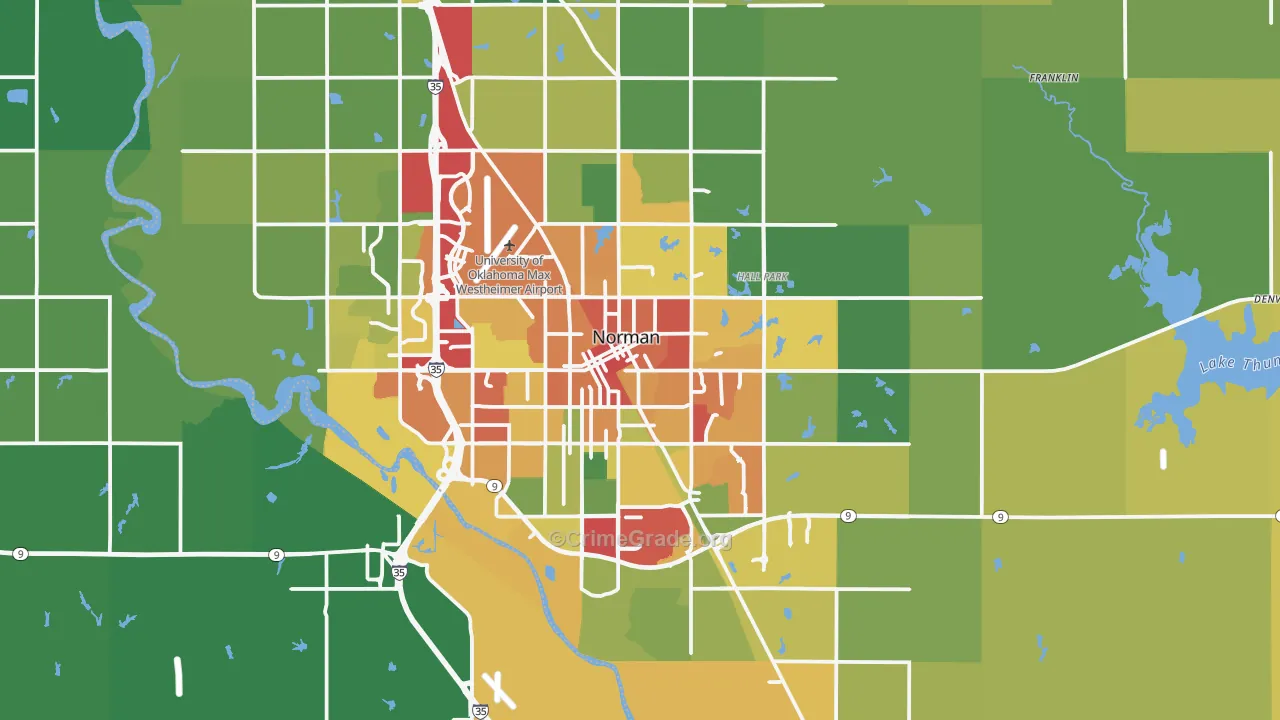 Norman, OK Map of Assault Rates
