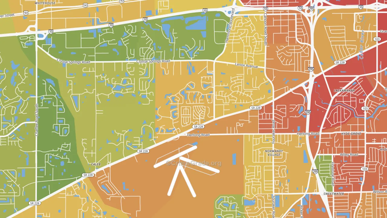 Normandy Estates, Jacksonville, FL Map of Assault Rates