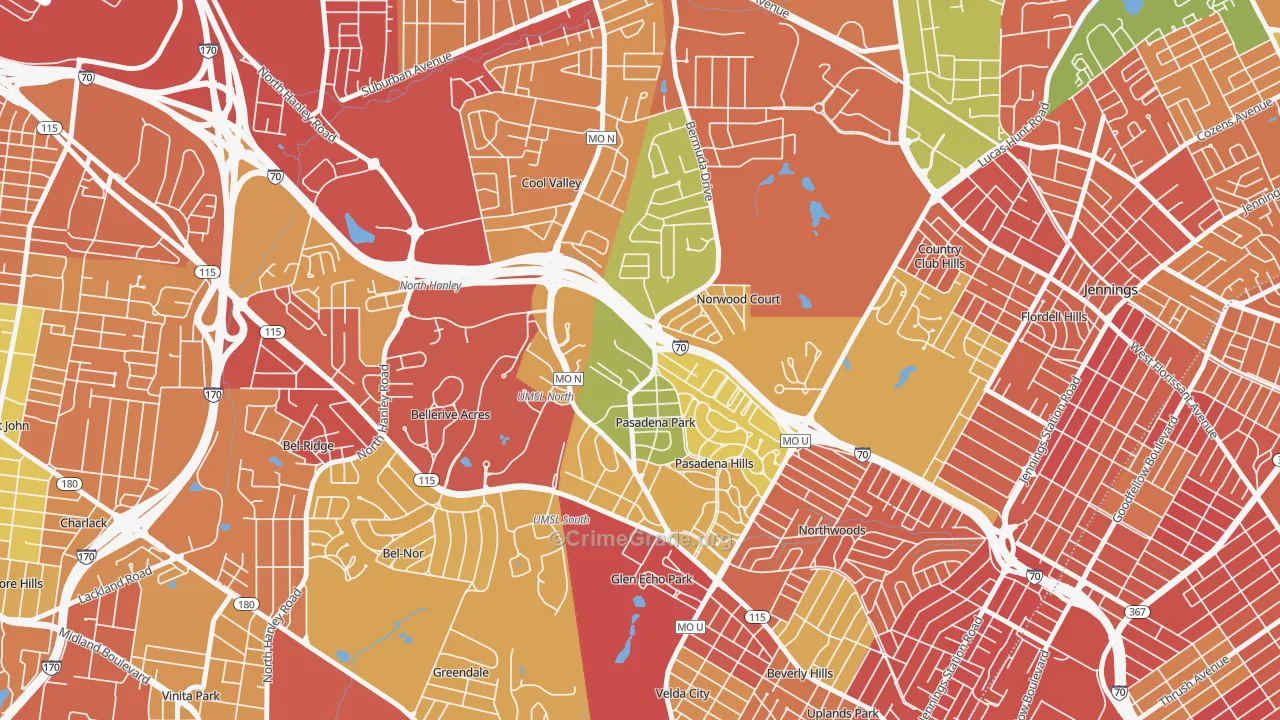 Normandy, MO Map of Assault Rates