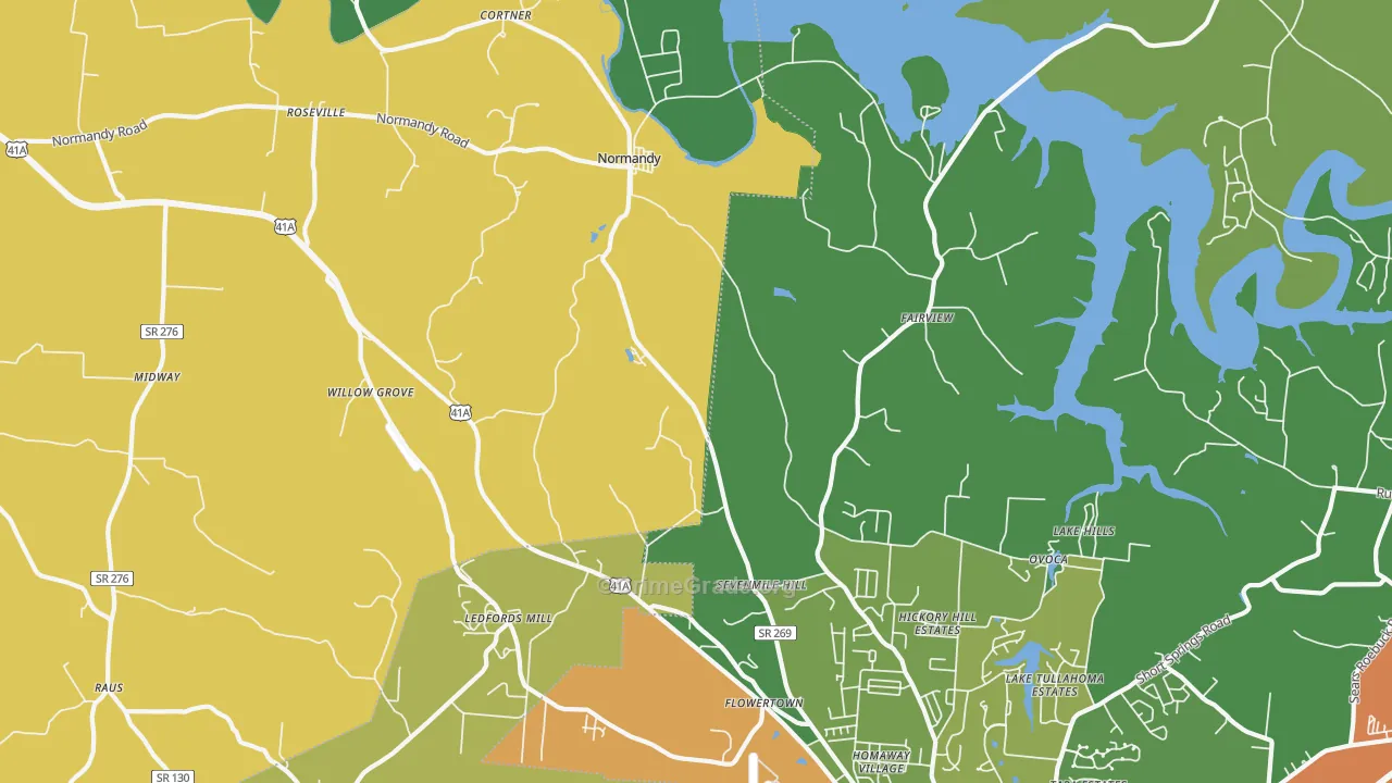 Normandy, TN Map of Assault Rates