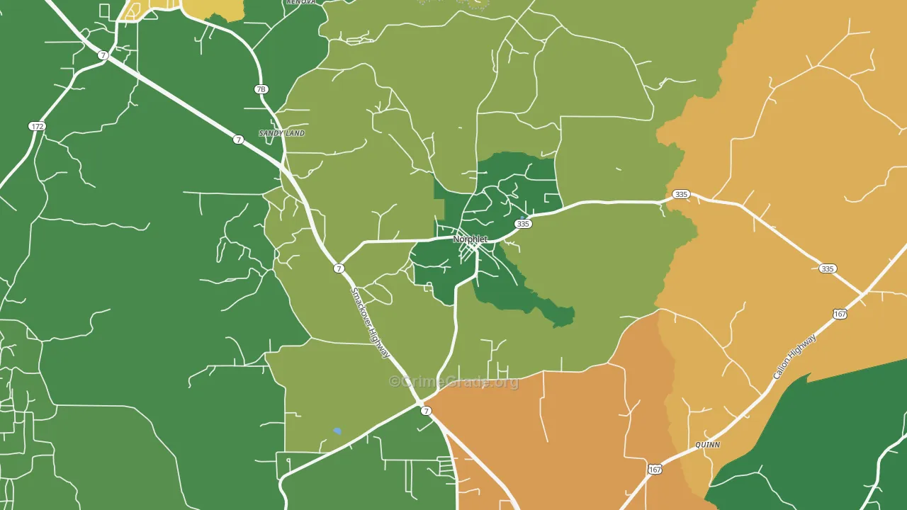 Norphlet, AR Map of Assault Rates
