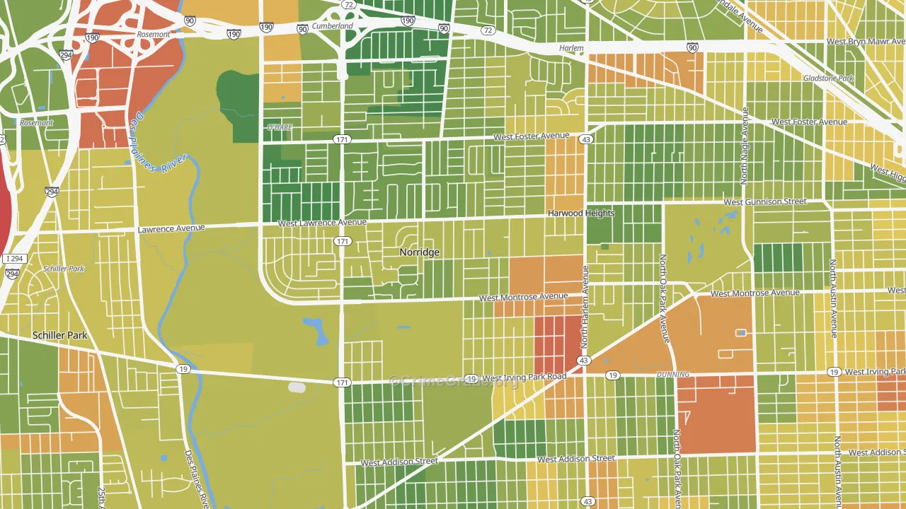 Norridge, IL Map of Assault Rates