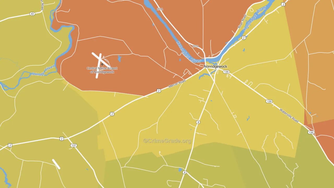 Norridgewock, ME Map of Assault Rates